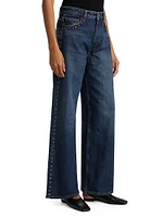 Cary Studded High-Rise Slouchy Jeans