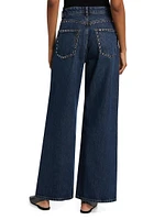 Cary Studded High-Rise Slouchy Jeans