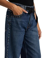 Cary Studded High-Rise Slouchy Jeans