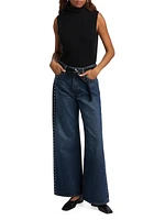 Cary Studded High-Rise Slouchy Jeans
