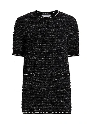 Metallic Eyelash Tweed Minidress