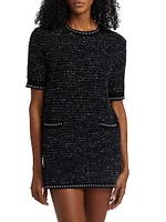 Metallic Eyelash Tweed Minidress