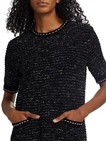 Metallic Eyelash Tweed Minidress