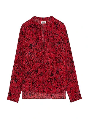 Tink Soft Wild Voltaire Printed Blouse