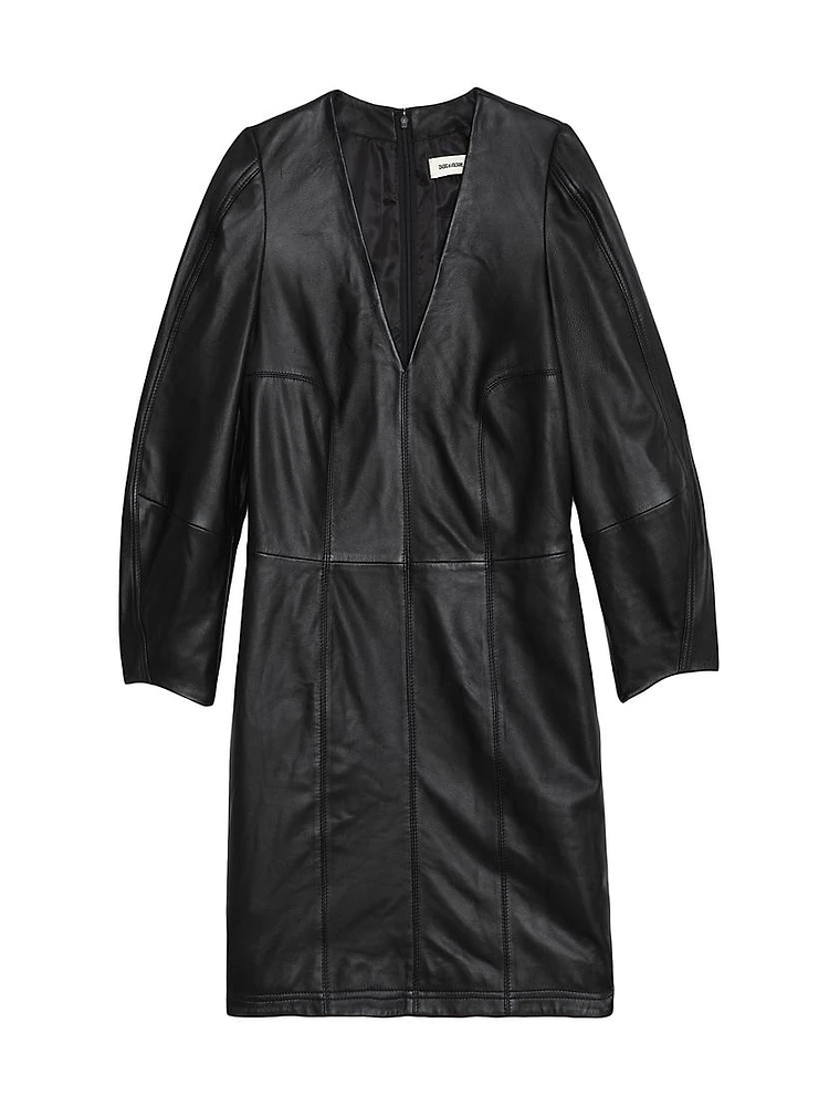 Rean Cuir Lisse Leather Minidress
