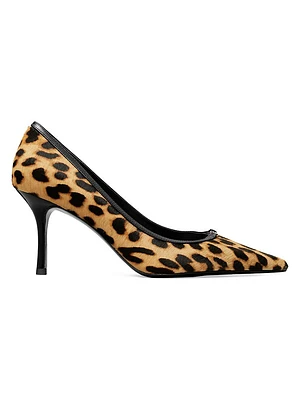 Double T Buckle Leather Pumps