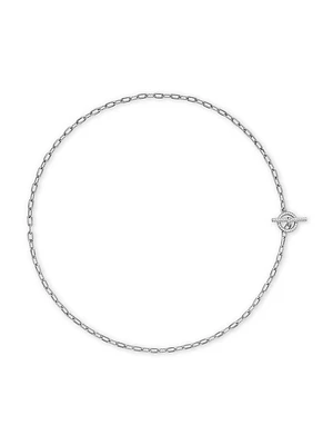 DY Madison Pavé Diamond Toggle Chain Necklace Sterling Silver, 3MM