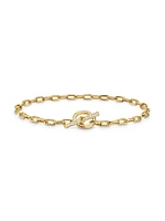 DY Madison Pavé Toggle Chain Bracelet 18K Yellow Gold
