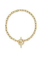 DY Madison Pavé Toggle Chain Bracelet 18K Yellow Gold