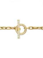 DY Madison Pavé Toggle Chain Bracelet 18K Yellow Gold