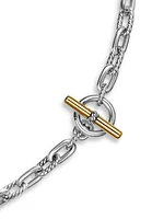 DY Madison Toggle Chain Necklace in Sterling Silver and 18K Yellow Gold, 5.5MM