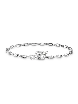DY Madison Pavé Toggle Chain Bracelet Sterling Silver