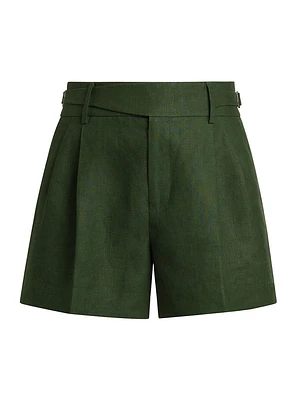 Belted Linen Shorts