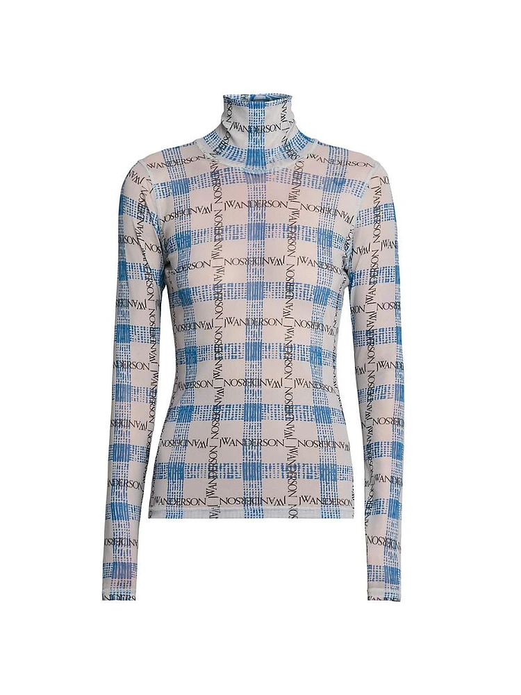 Mesh Logo Turtleneck