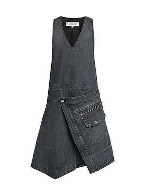 Denim Sleeveless Wrap Dress