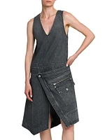 Denim Sleeveless Wrap Dress