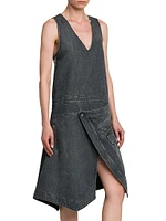 Denim Sleeveless Wrap Dress
