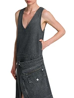 Denim Sleeveless Wrap Dress