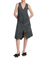 Denim Sleeveless Wrap Dress
