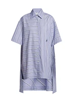 Striped Cotton Mini-Shirtdress