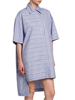 Striped Cotton Mini-Shirtdress