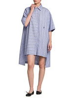 Striped Cotton Mini-Shirtdress