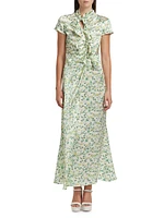 Kelly Floral Silk Satin Maxi Dress