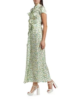 Kelly Floral Silk Satin Maxi Dress