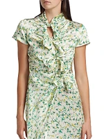 Kelly Floral Silk Satin Maxi Dress