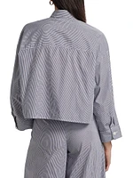 Next Ex Striped Tailored Crop Top