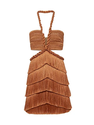 Pampas Metallic Fringe Minidress