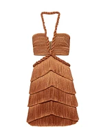 Pampas Metallic Fringe Minidress