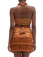 Pampas Metallic Fringe Minidress