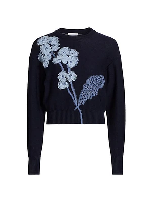 Floral Crop Sweater