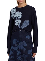 Floral Crop Sweater