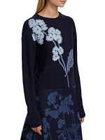 Floral Crop Sweater