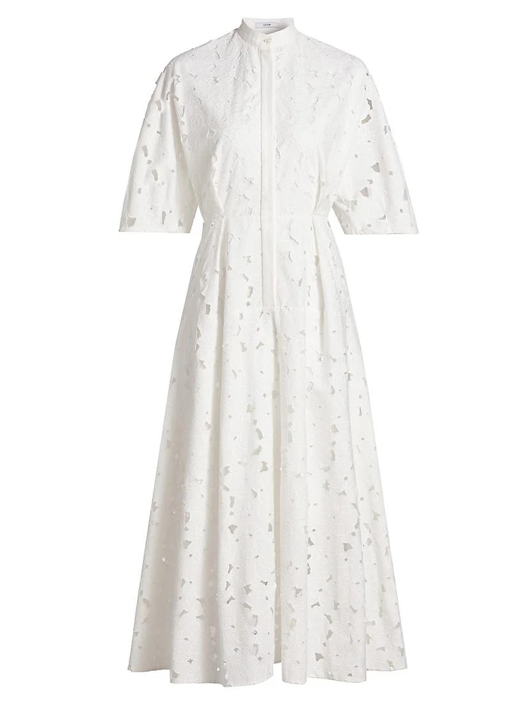 Guipure Lace Midi Shirtdress