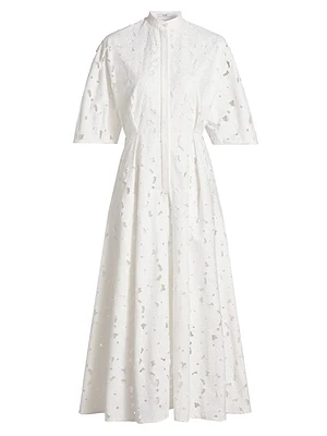 Guipure Lace Midi Shirtdress