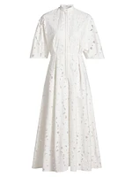 Guipure Lace Midi Shirtdress