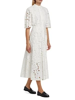 Guipure Lace Midi Shirtdress