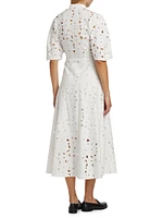 Guipure Lace Midi Shirtdress
