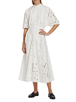 Guipure Lace Midi Shirtdress