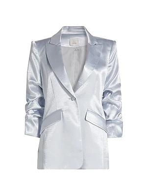 Cheyenne Scrunched Satin Blazer