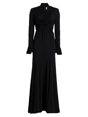 Evelyn Stretch V-Neck Gown