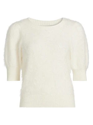 Gladiolus Brushed Cashmere Short-Sleeve Sweater
