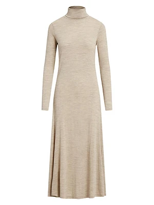Wool-Blend Turtleneck Maxi Dress