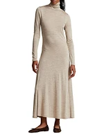Wool-Blend Turtleneck Maxi Dress
