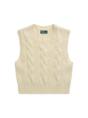 Wool-Cashmere Cable-Knit Crop Sweater