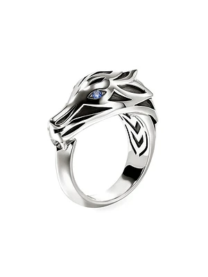 Naga Sterling Silver & Blue Sapphire Ring