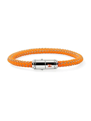 Sterling Silver & Rubber Cord Bracelet